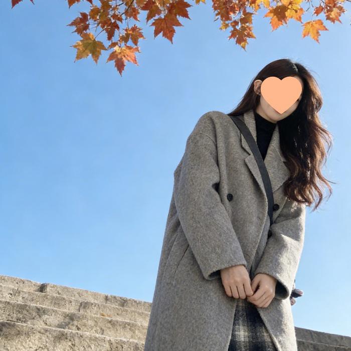

Women s Hepburn Style Wool Coat - Mid-Length, Elegant, Petite, Loose Fit for Spring/Autumn 2026 XL
