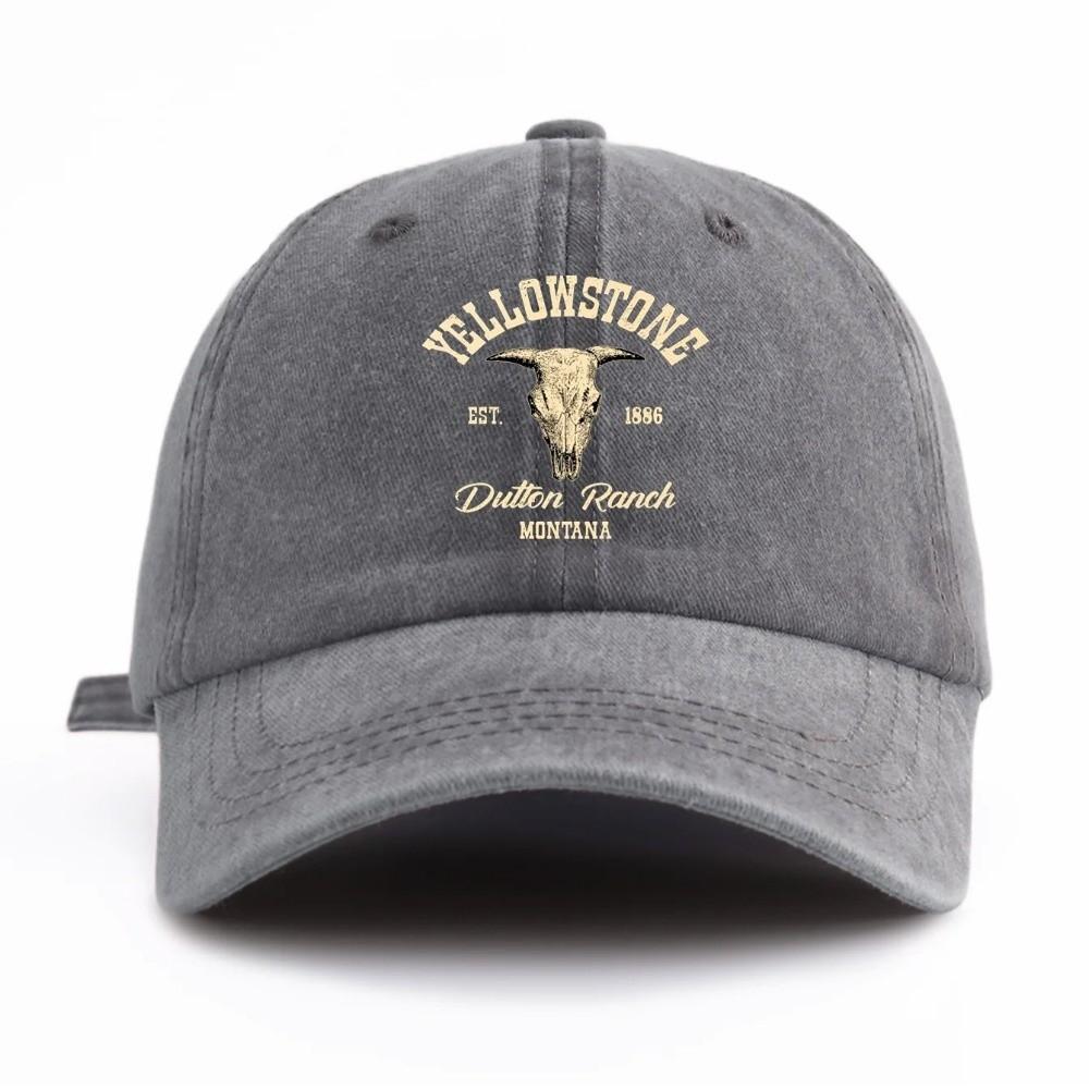 Bull Skull Western Cowboy Baseball Hats Cotton Distressed Dad Hat Outdoor Sun Hat  for Men Women