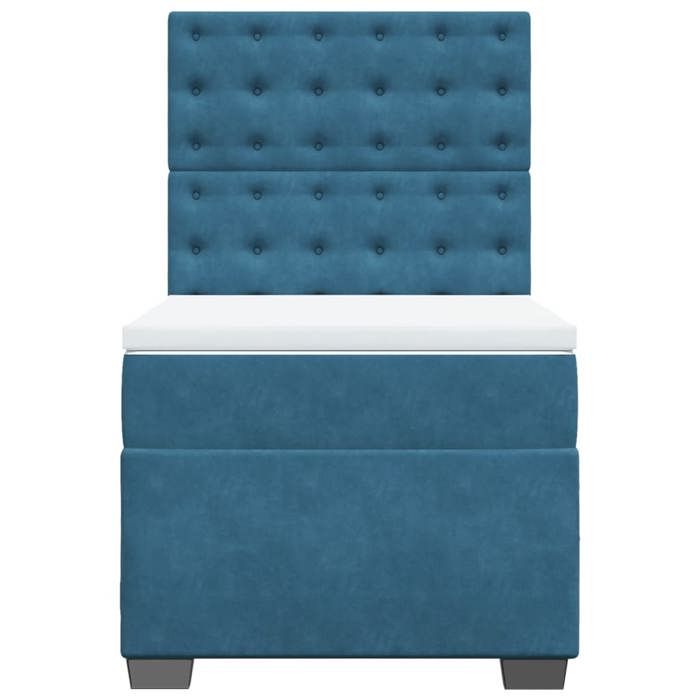Maison Exclusive - Sommier à lattes de lit avec matelas bleu 90x190 cm velours