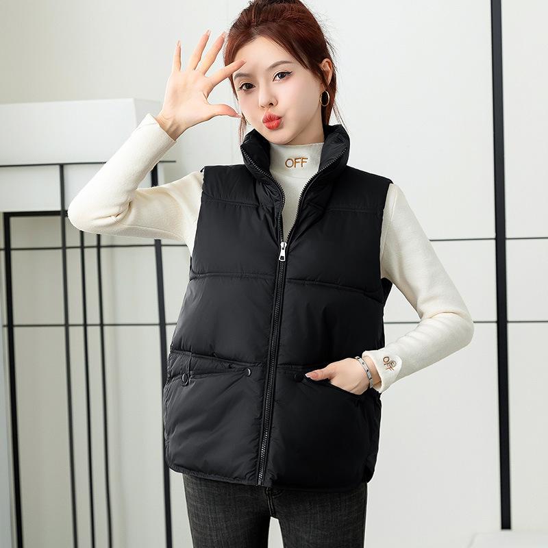 Short vest women's autumn and winter new loose casual stand-up collar comfortable warm bread clothes vest outer wear