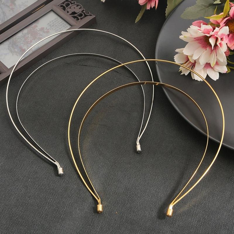 Smooth Metal Headbands Women Hair DIY Craft Blank Thin Steel Wire Frame Hairband