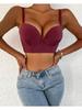 Dame Ensfarvet Samlende Justerbar BH Åndbar Push Up Stålbøjle BH BH Hyggelig Brystrørstop Bralette Vest