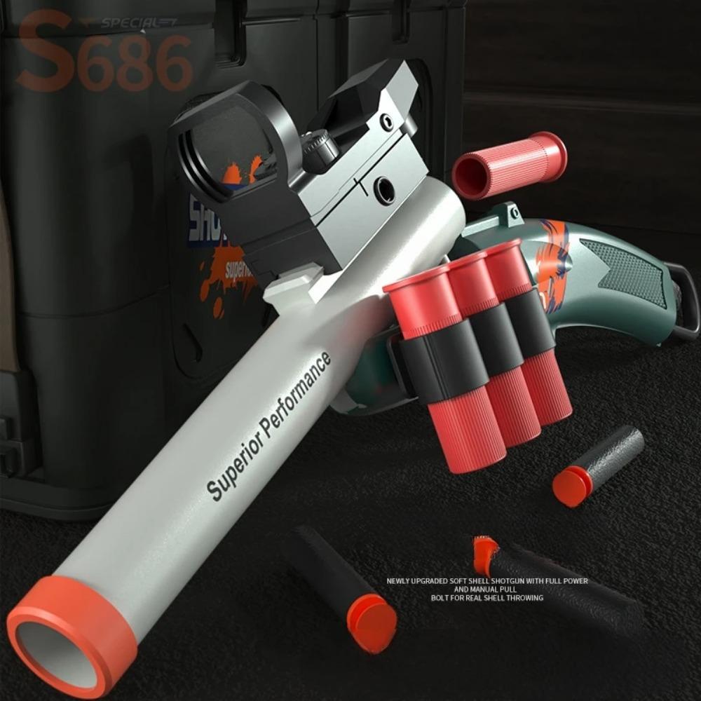 S686 Spray Shell Soft Bullet Gun Toy Throwing Shell Airsoft Launcher Outdoor Sports Cs Game For Children Birthday Gift