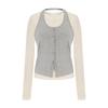 SELLY'S Halter Neck Button Layered T-Shirt_I6A-Cse015