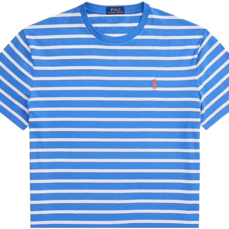 Polo Ralph Lauren Ss25 Striped Logo Crew Neck Slim Fit T-Shirt Men T-Shirts 710938134-006