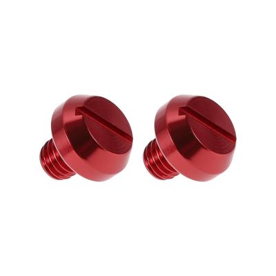 A ABSOPRO Motorcycle Mirror Hole Plug Left Hand M8x1.25 Motorcycle Rear View Mirror Screw Red 2pcs
