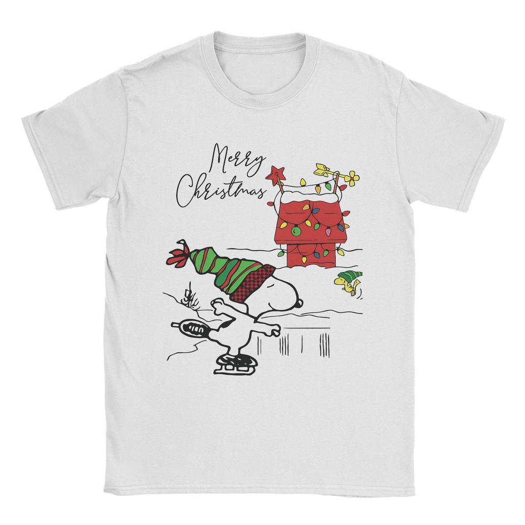 Snoopys Christmas 2025 Snow Winter Tshirt Unisex Women T Shirts Tee Snoopys Marry Christmas Graphic Tshirt Clothing Cotton