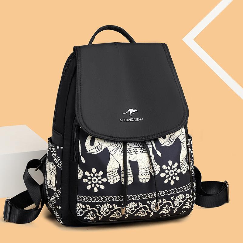 Schoolbag Backpack Women's 1011 New Leisure Bag Versatile Trend Korean Edition Printed Large Capacity Outdoor Travel Women's Backpack