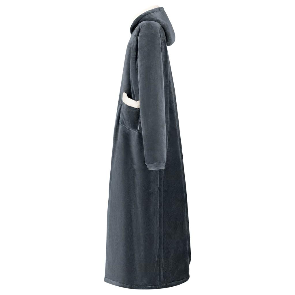 Navy Blue Oversized Blanket Hoodie L Fleece and Flannel