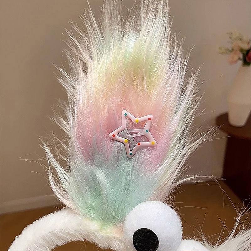 2024  Funny Plush Ugly Doll Hairband Female Winter Cute Cartoon Face Wash Hairband Hair Hoop Korean Girl Hair Grotto Headband