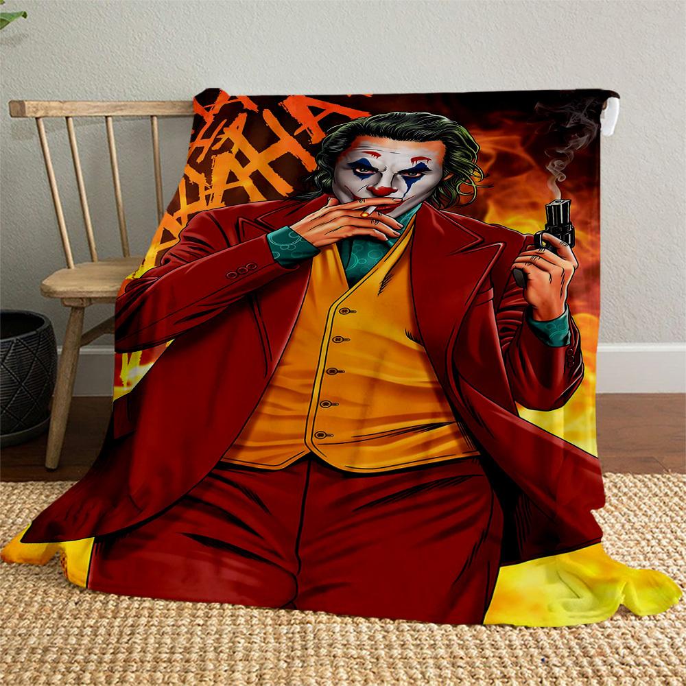 1PC Joker gun Outdoor Flannel Blanket Soft Plush Decor for Picnics, camping,Bedroom, Playroom, Office1183A