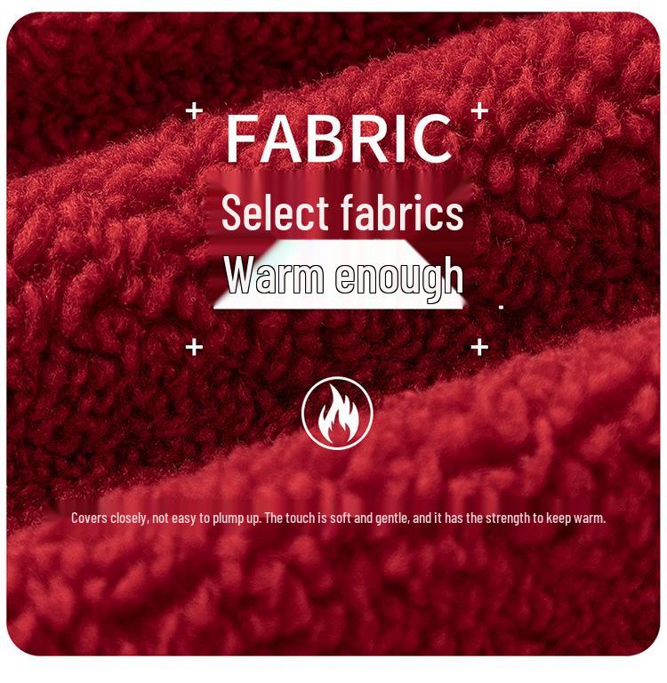 Dziecięcy Dziewczęcy Czerwony Zimowy Płaszcz Peleryna z Kapturem - Podszyty Polarem, Wiatroodporny