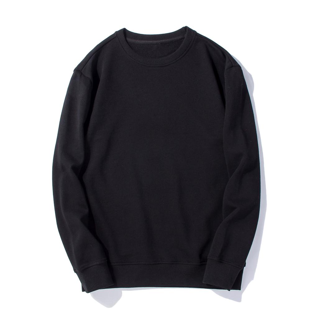 Men's Sweatshirts Tops Solid Color Men Round Neck Sweatshirts Jacket Long Sleeve Blank Man Cotton Sweater