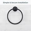 Black Towel Ring Stainless Steel Towel Rack Hand Towel Holder  Bathroom Kitchen Washroom
