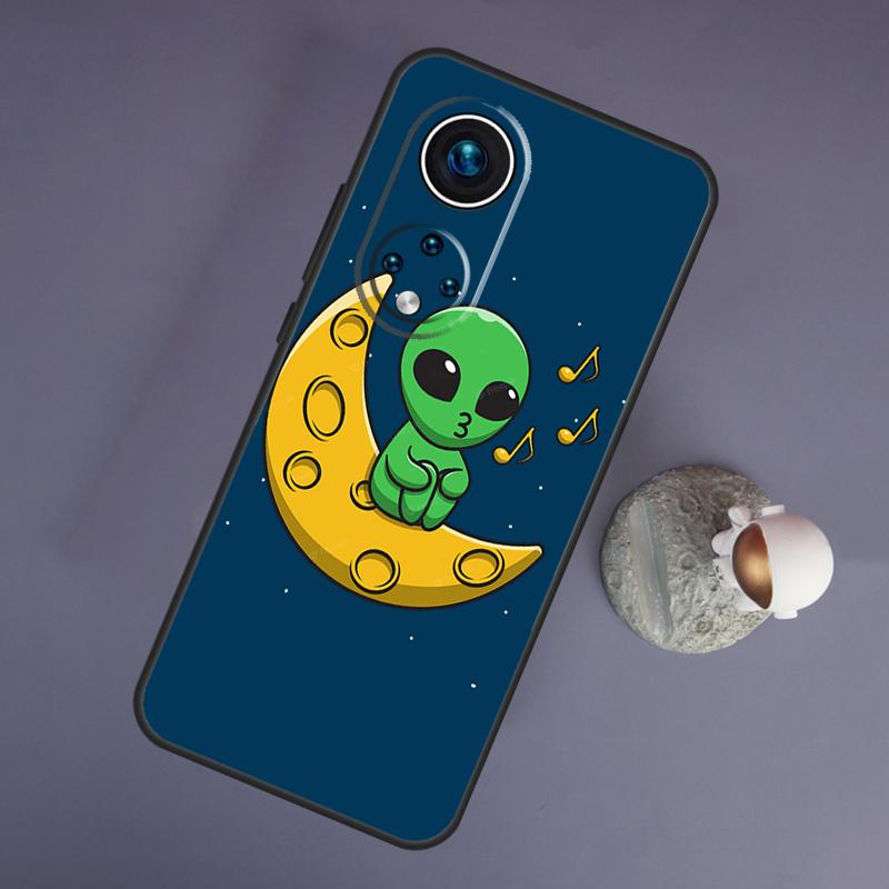 Aesthetics Cute Cartoon Alien For Huawei Honor Magic 5 Lite 70 50 X8 X9 a P20 P30 P40 P50 P60 Pro P Smart Nova 9 5T Case