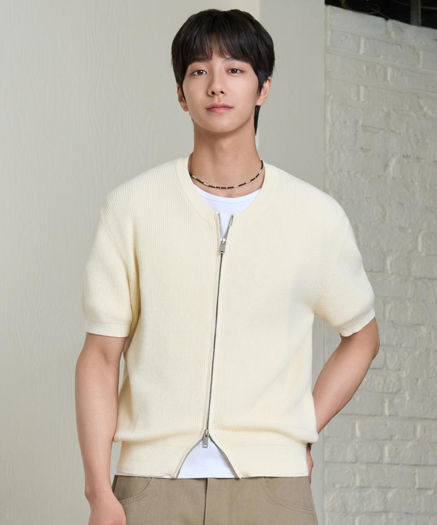 Hyoji 26 Ss Washable Cotton Two-Way Round Knit Zip-Up Cardigan (5 Colors)