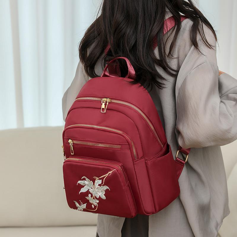 Embroidered Backpack for Girls, Casual and Fashionable Mommy Bags for Traveling