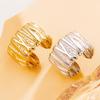 Stainless Steel Retro Wide Band Geometric Open Ring - Exaggerated Thick Design for Index Finger