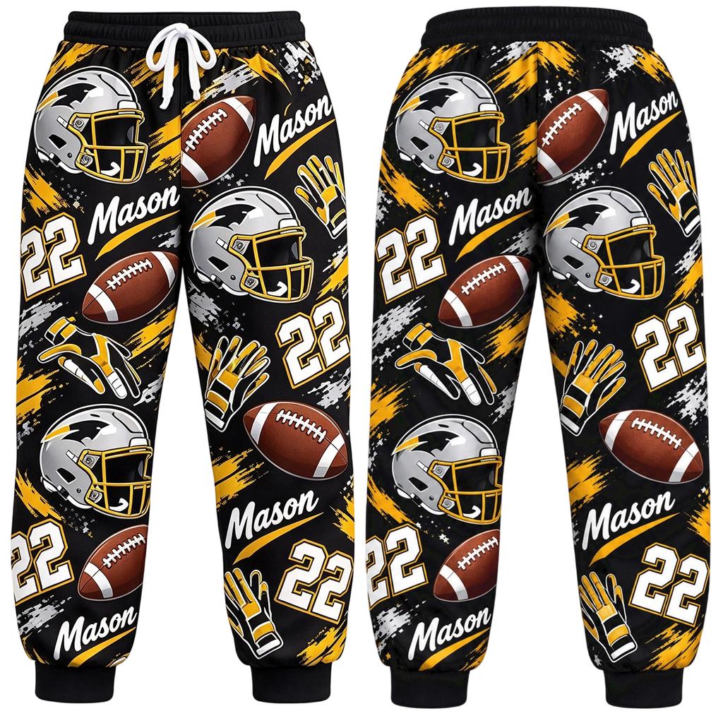 Custom and Number Football Fan and Men's Sweatpants for Outfit
