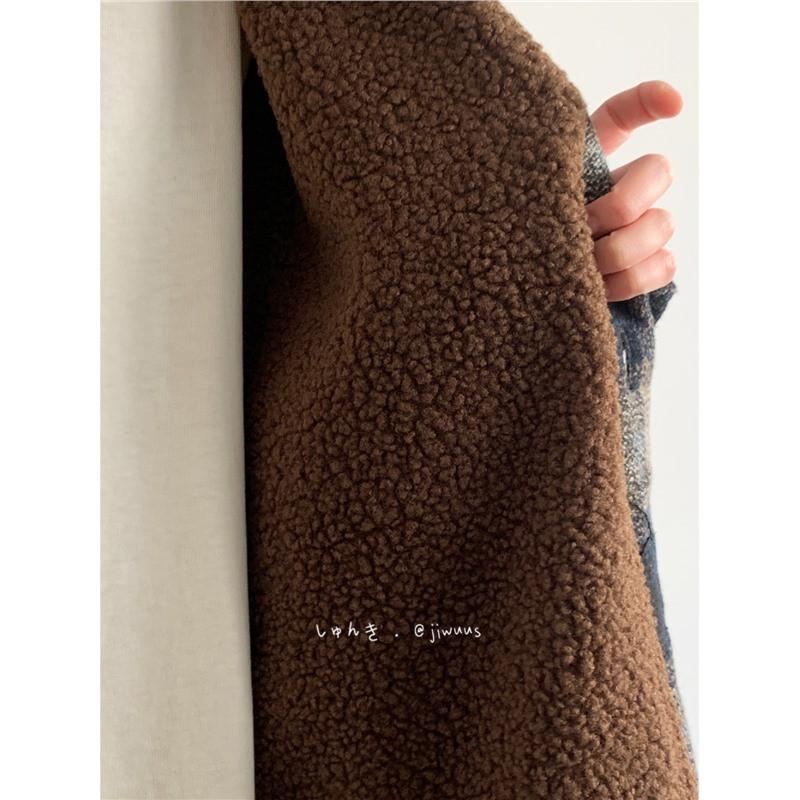 Winter Japanese Retro Multi-Pocket Plush Jacket Loose Fit Teens