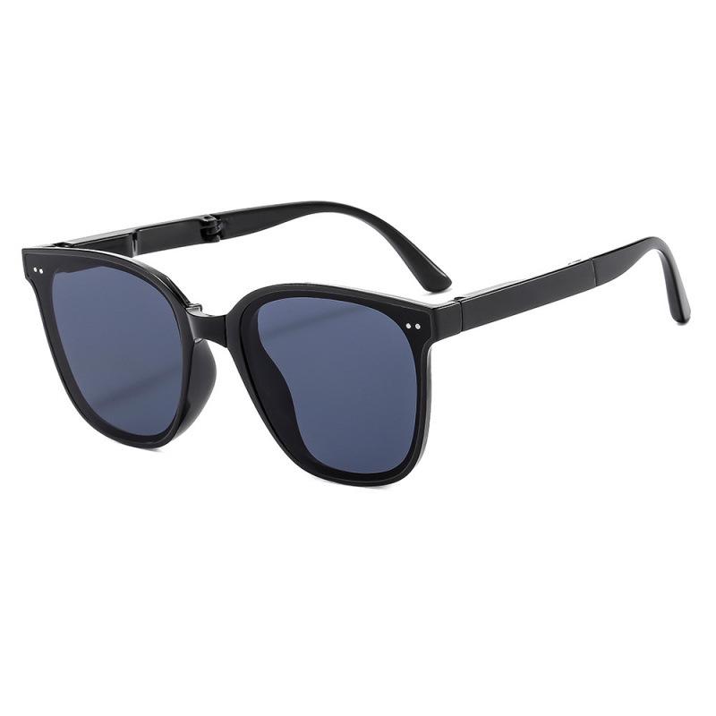 2026 Women s Foldable UV Protection Slimming Sunglasses - Fashionable Celebrity Style черная рама серый пленки