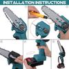 8Inch 88VF Brushless Electric Chain Saw Mini Chainsaw Rechargeable Wood Cutter Pruning Garden Power Tool For Battery
