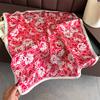 New Summer Sunscreen Print 70cm Square Beach Satin Scarf Casual Elegant Thin Breathable Neck Women Head Wrap Hair Scarves