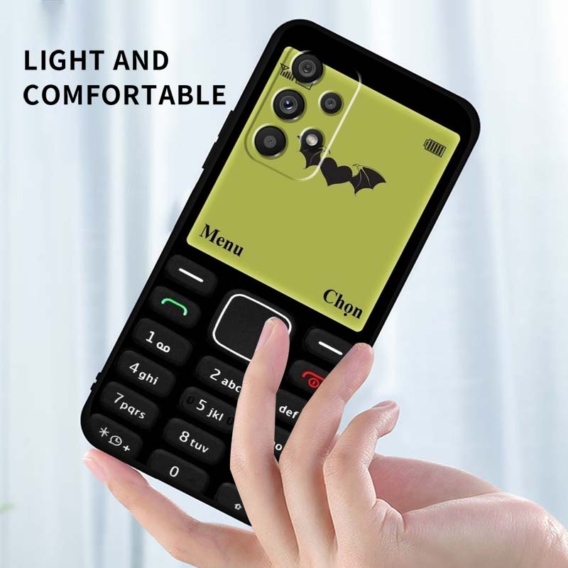 Luxury Vintage Phone Pattern Case For Samsung A41 A35 A34 A33 A32 A25 A24 A23 A21s A06 A05 A04 A03 Note 10 20 Ultra 5G Black
