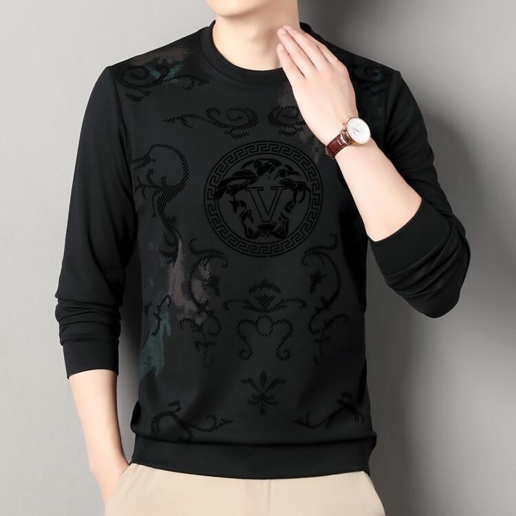 

Men s 2024 Autumn Crew Neck Pullover Hoodie - Long Sleeve Casual Printed T-shirt for Middle-aged and Young People. M (90-115 lbs) темно-зелений колір