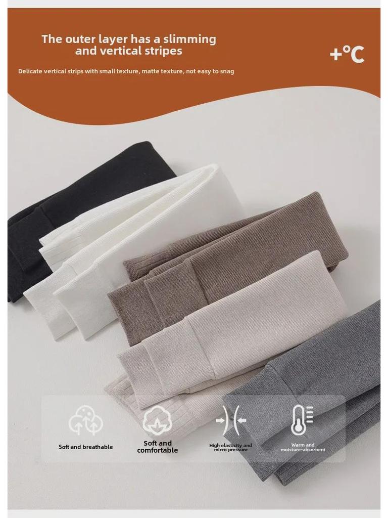 Mädchen Samt Verdickte Winter Leggings mit weißen Baumwoll-Vertikalstreifen