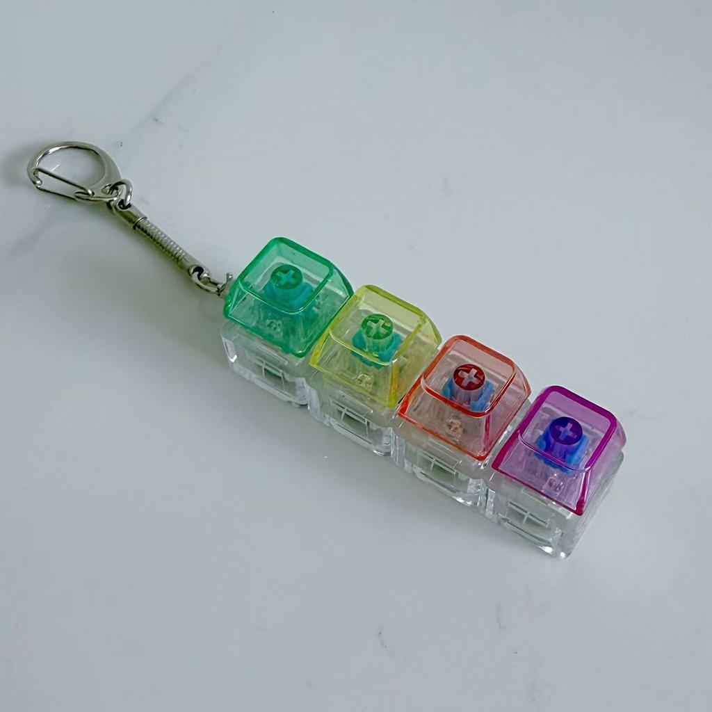 Popular Pc Fully Transparent Material 4-Button Decompression Test Shaft Press Sound Crisp Transparent Cap Pinch Toy Buckle