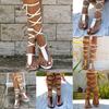 Kvinner Sommer Open-Toe stropp Roman Wind Straps Toe Flat Sandaler Sko Stor størrelse