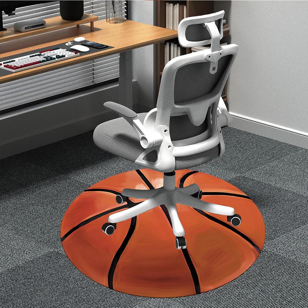 

1pc Basketball Ball Chair Carpet for Office Non-Slip, Machine Washable Rug for Office - Holiday DecorMachine Made yy251029070 80cm by 80cm