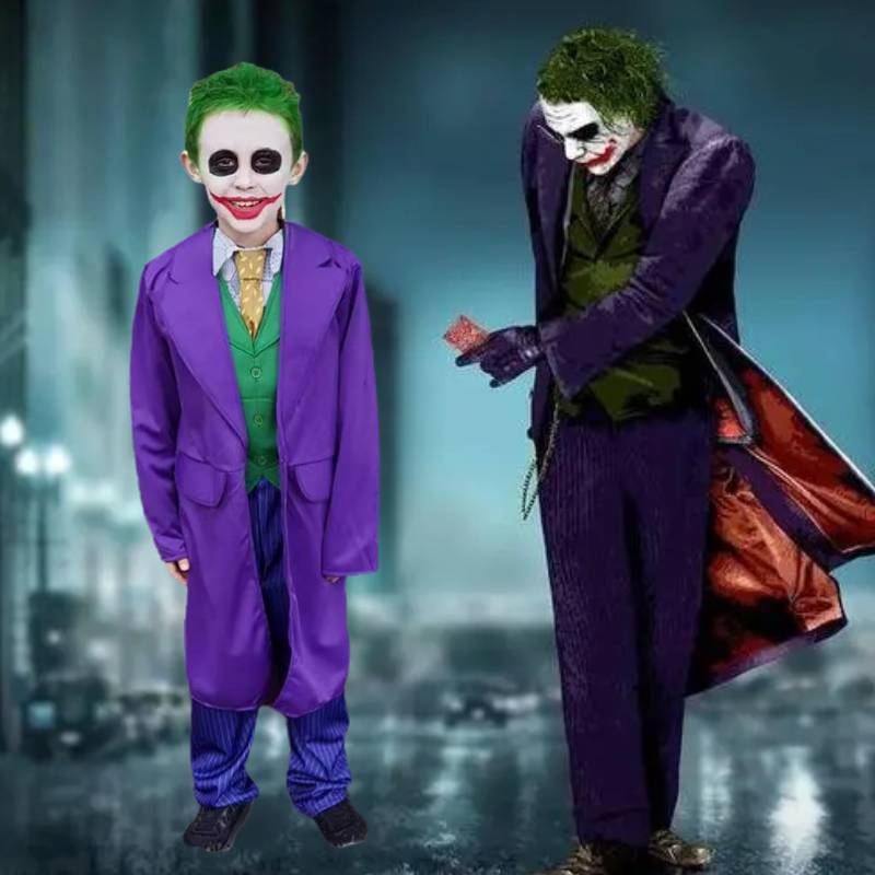Mroczny Rycerz Joker Kostium Cosplay dla Dzieci Komiksy Odgrywanie Ról Impreza Halloweenowa