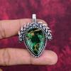Green Copper Turquoise Pendant, 925 Solid Sterling Silver Jewelry, Gemstone Pendant, Gift For Her Handmade Dainty Jewelry