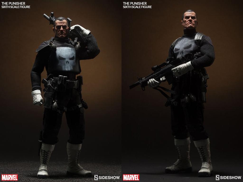 Sideshow Sixth Scale Marvel Comics Punisher Scale Plastic Painted Movable Figure #002 1/6
