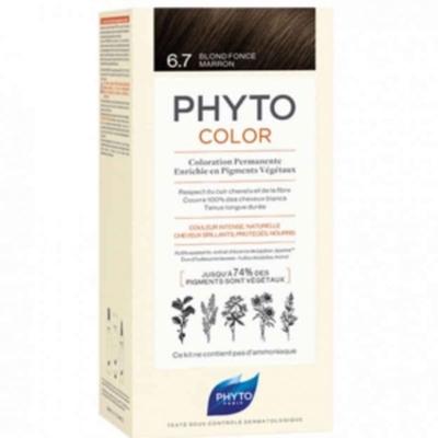 Phyto Color Permanent (Vegetable Dye) Hair Dye - 6.7 BLOND FONCE MARRON