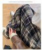 Japanese Korean Style High-Waisted Wool Plaid Pleated Skirt for Women - Mid-Length, Autumn/Winter 2026
