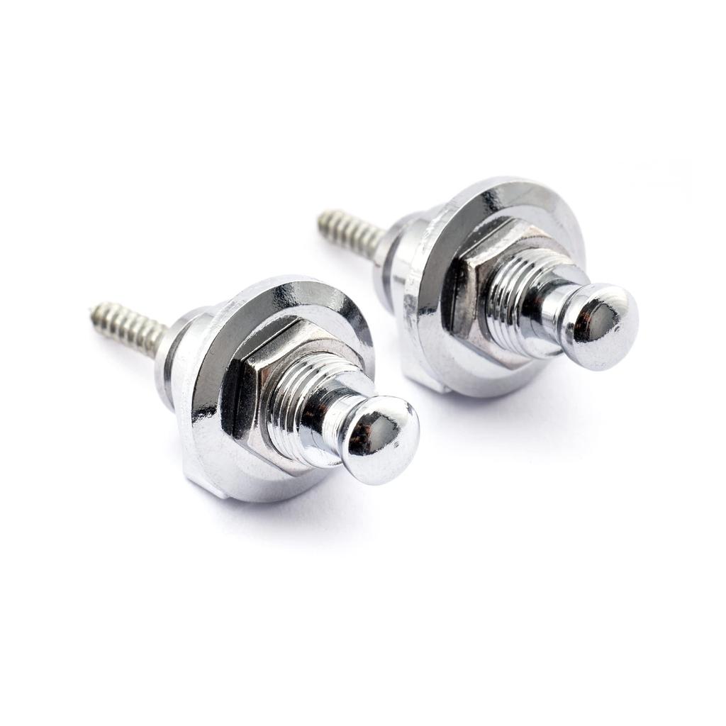 Musiclily Guitar Strap Locks, Security Strap Locks for Electric Guitars, Acoustic Guitars, and Basses, Chrome (Pack of 2)