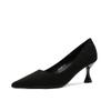 Thin Heel Pointed Women's Shoes Black Versatile Light Mouth Women's Commuter Style Simple Professional Single Shoes