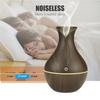USB Wood Grain Vase Aroma Diffuser: Touch-Controlled, 7-Color Night Light, 5V Humidifier