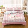 Miniso-My Melody Set Copripiumino Set Biancheria da Letto per Bambini Casa Matrimoniale Set da 3 Pezzi 1 Copripiumino Lusso 100% Poliestere Stampato Moderno