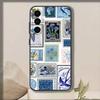 Retro Stamp   Phone Case For Samsung Galaxy A73,A72,A71,A70,A53,A52,A51,Soft Silicone Black Cover