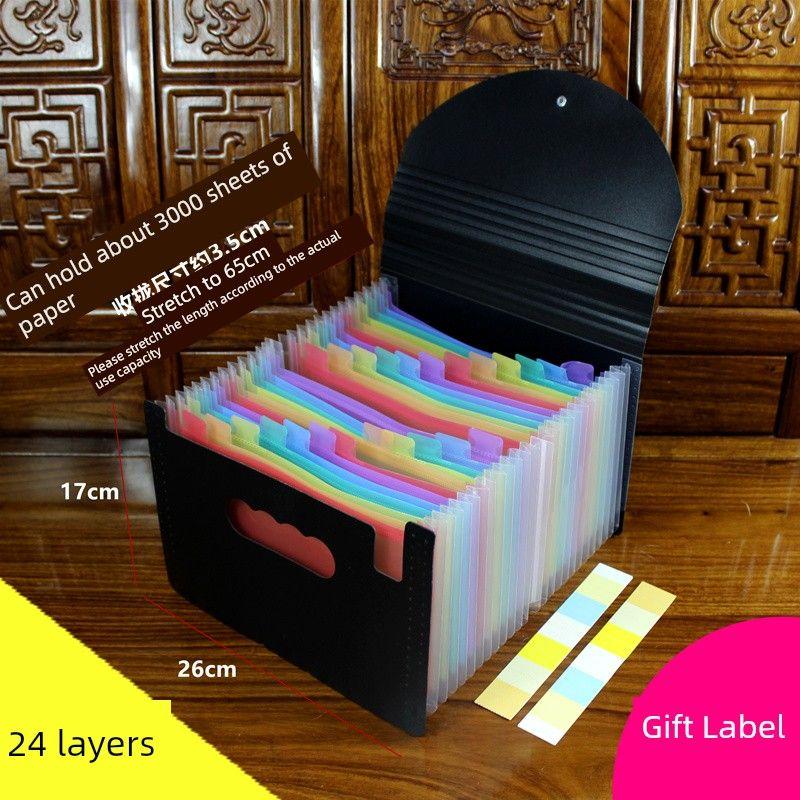 A5 Folder Large Capacity Expanding File Financial Invoice Folder Ticket Clips Folder Multi-Layer Classification Document Storage Box