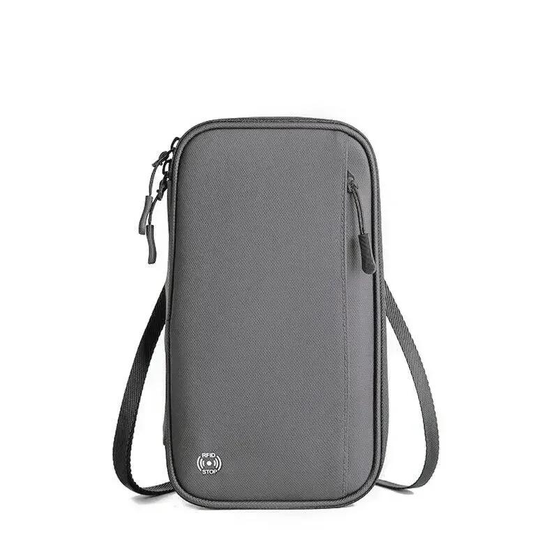 Travel Wallet Anti-Theft RFID Passport Card Holder MultiFunction Coin Purse Ticket Document Protection Cover Hanging Neck Pouch