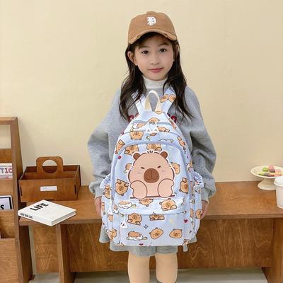 School Bag for Primary School Students In Grades 3-5, School Bag for Junior High School Students, Kapibara Trend Girl Backpack, Casual Bag 16 Inches
