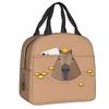 Capybara Collage Insulated Lunch Bag for Work School Kawaii Animal Cooler Thermal  Box Women Kids Food Container Tote Bags