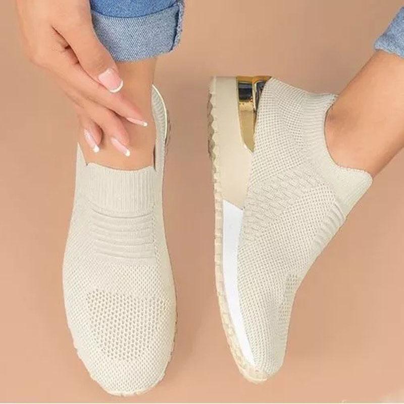 

Осенние женские кроссовки на платформе, дышащие сетчатые повседневные туфли, спортивные кроссовки для бега, женские вязаные лоферы, большие размеры 35-43 WSH4524 40