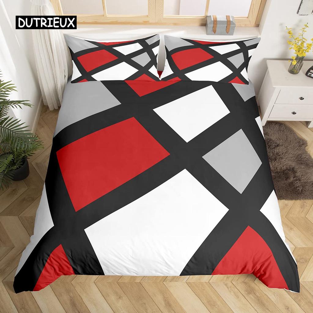 Povlečení s zebřím vzorem King size Abstraktní pruhy Zvířecí kůže Ložní sada Geometrické linie Moderní polyesterový povlak na přikrývku