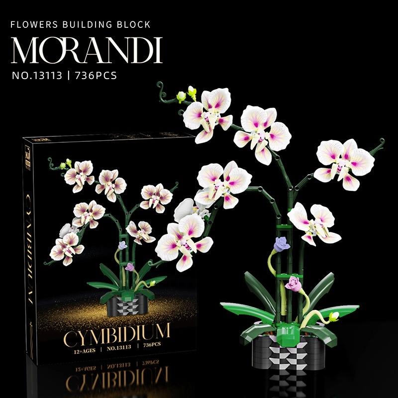 Neueste Zusammengebaute Bausteine Blumen Spielzeug, Rose, Orchideen, Ewige Blumen, Geschenke Für Mädchen, Valentinstagsgeschenke, Heimdekoration